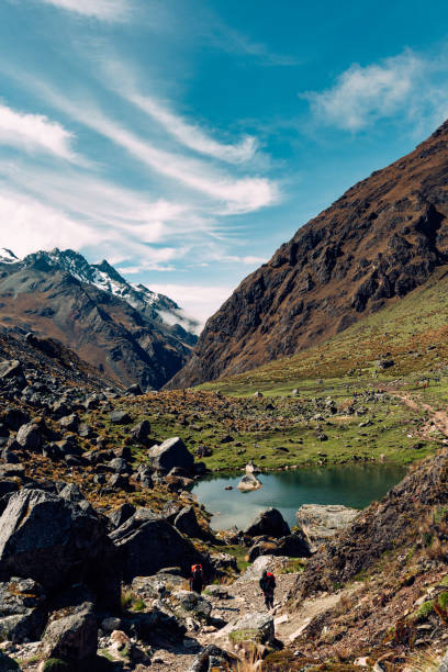 istock Mt Salkantay path with mountain lake pool 1423222741