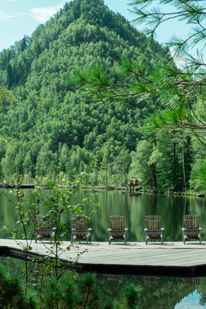 istock Beautiful landscape, mountains on the lake shore 1423245949