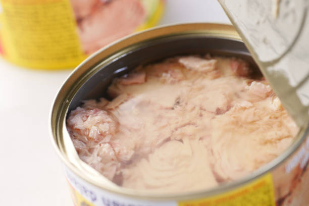 istock canned tuna on wooden table , 1423246135