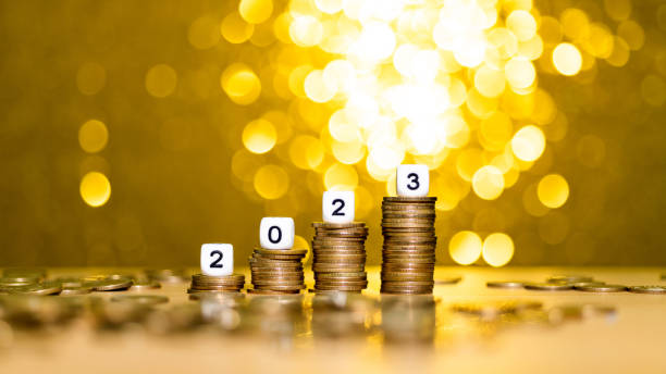 istock Number 2023 on stack of coins 1423247850