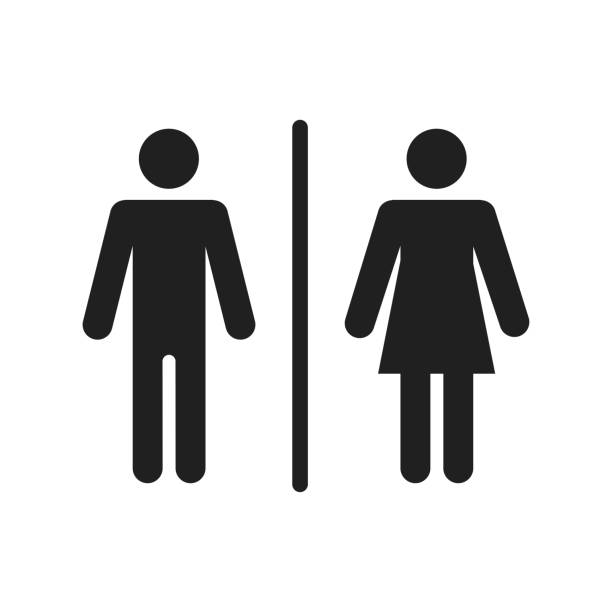 vektor-design-illustration des toilettenzeichensymbols - toilette stock-grafiken, -clipart, -cartoons und -symbole