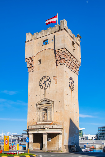 Detail of the ancient clock on the Trogir bell tower.
