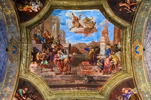 Frescoed ceiling of the Church of San Pietro in the Savona old town