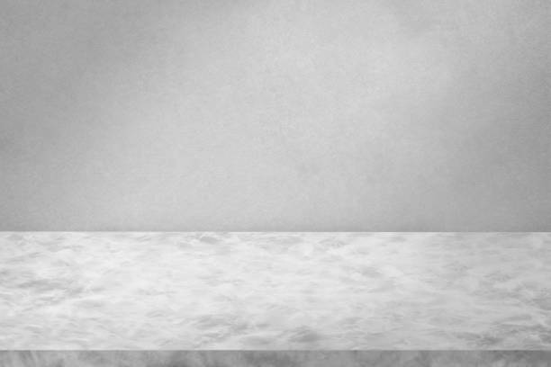 istock Chic and serene space and interior. Marble table with light gray wall background. 1423253719