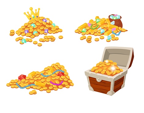 Ilustración de Vectores de monedas de oro descarga gratuita