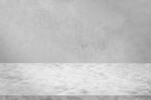 istock Chic and serene space and interior. Marble table with light gray wall background. 1423253733