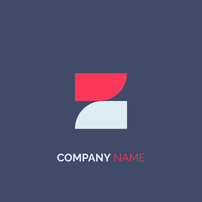 Modern Geometric Letter Z logo with red and white colours isolated on Black Background. Usable for Business, Branding and Technology Logos. Flat Vector Logo Design Template Element