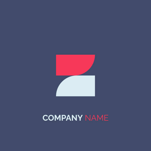 modern geometric letter z logo with red and white colours isolated on black background. usable for business, branding and technology logos. flat vector logo design template element - 字母z 幅插畫檔、美工圖案、卡通及圖標
