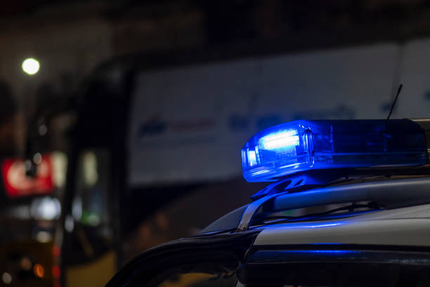 istock Police car on street 1423255540
