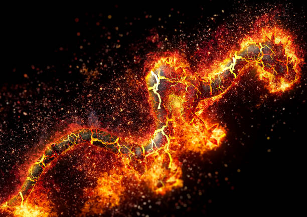 istock 3D illustration of fire dragon 1423256279