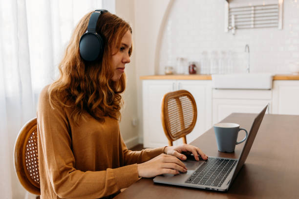 istock Girl using laptop for video call 1423268119