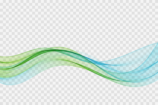 istock Flow of transparent abstract wave blue and green color. Design element 1423270141