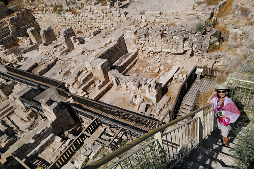 Japanese Tourist Visiting Beit Guvrin-Maresha National Park in Israel