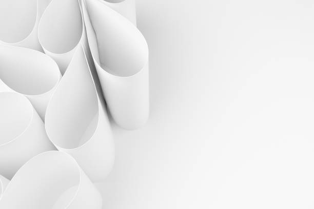 istock Stylish white drops of paper as soft light bright vertical decorative border with copy space for text in gentle minimal simple modern abstract style, background, top view. 1423276086
