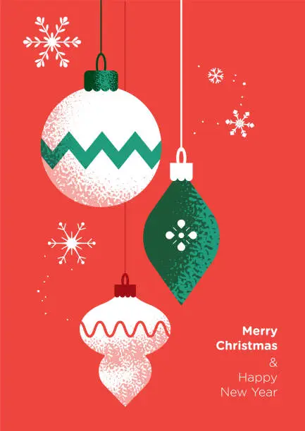 Vector illustration of Merry Christmas and Happy New Year