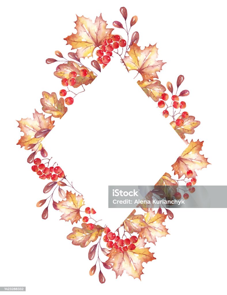 Delicate Fall Frame Fall Leaves Frame Stock Illustration - Download Image Now - Autumn ...
