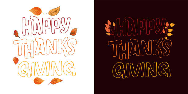 istock Happy thanksgiving day - Give thanks. Autumn fall pattern bakground. Thanksgiving lettering postcard. 1423289155