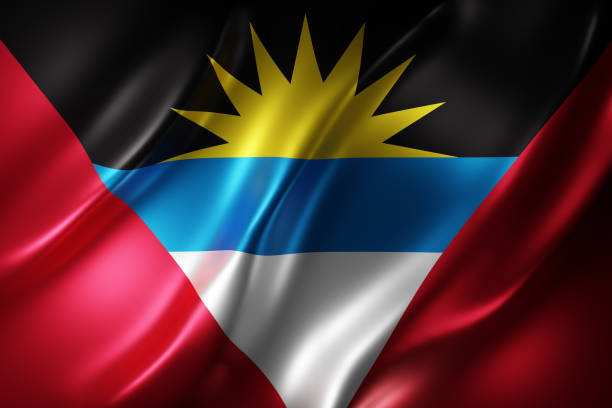 3d rendering of a national Antigua and Barbuda flag