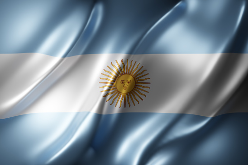 3d rendering of a national Argentina flag