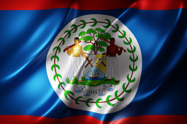 �белиз 3d флаг - flag of belize стоковые фото и изображения