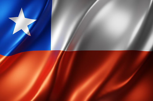 3d rendering of a national Chile flag