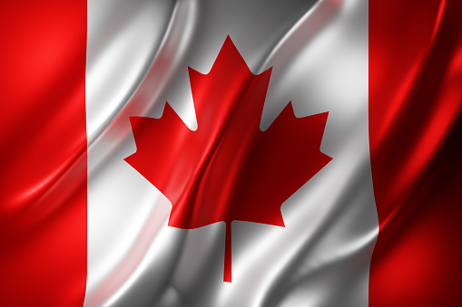 3d rendering of a national Canada flag