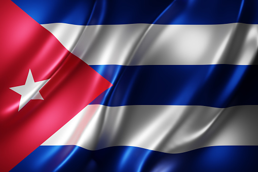 3d rendering of a national Cuba flag