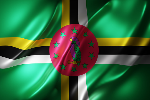 3d rendering of a national Dominica flag