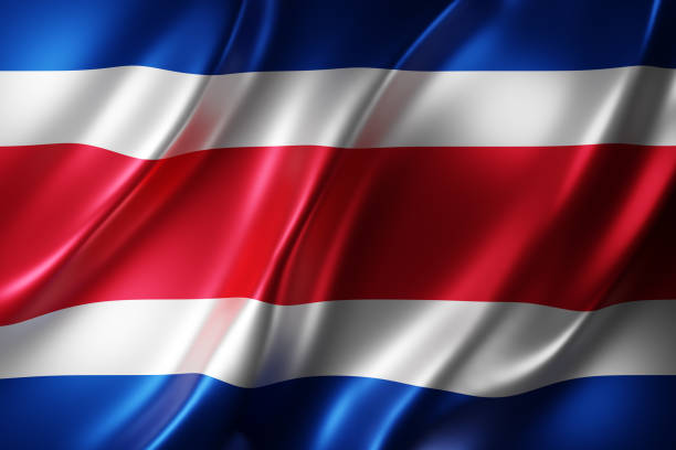 bandeira da costa rica em 3d - bandeira da costa rica - fotografias e filmes do acervo