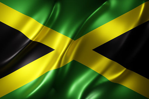 3d rendering of a national Jamaica flag