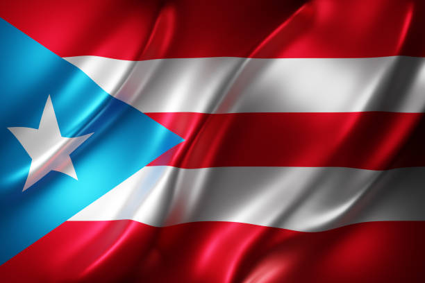 3d rendering of a national Puerto Rico flag