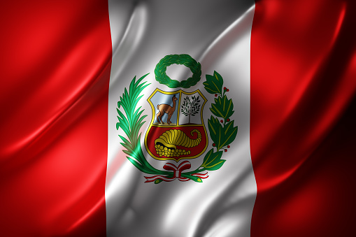 3d rendering of a national Peru flag