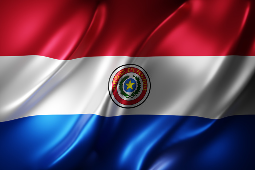 3d rendering of a national Paraguay flag