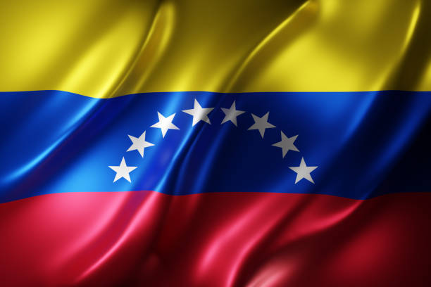 venezuela 3d flag - venezuelan flag imagens e fotografias de stock