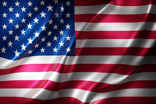 3d rendering of a national United States of America flag