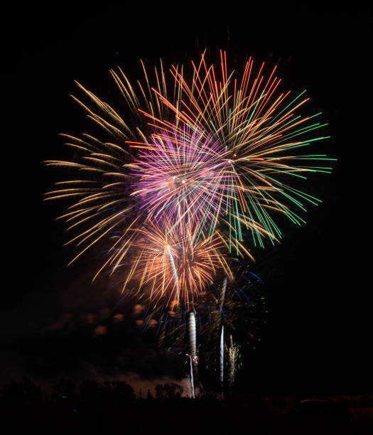 istock Fireworks of different colors with the black background 1423298167