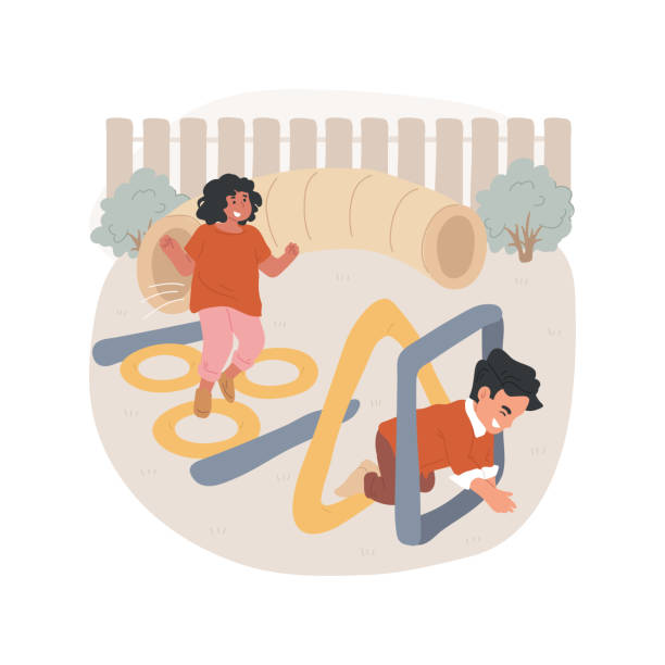 Kids Home Obstacle Course Illustrations, RoyaltyFree Vector Graphics