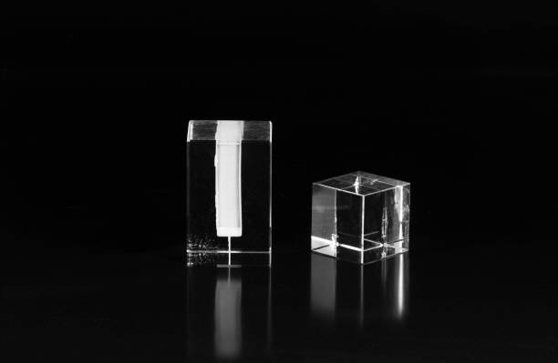 glass cubes isolated on black background
