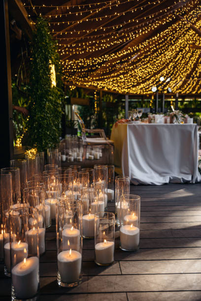 istock Candles on the background of lights 1423307052