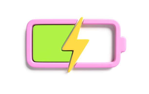 battery charging. progress bar icon. battery level. 3d render. - control panel flash imagens e fotografias de stock