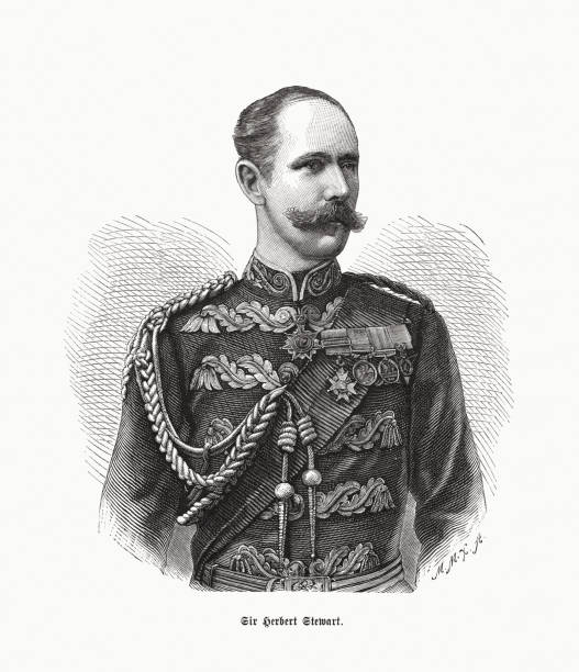 Sir Herbert Stewart (1843-1885), British soldier, wood engraving, published in 1885 vector art illustration