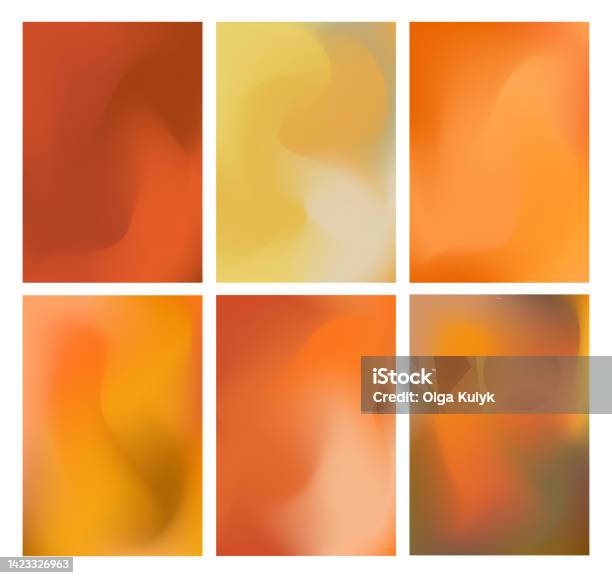 Fall Gradient Table Set Of Autumn Gradient Vector Backgrounds With Warm Colors Vector Fall ...