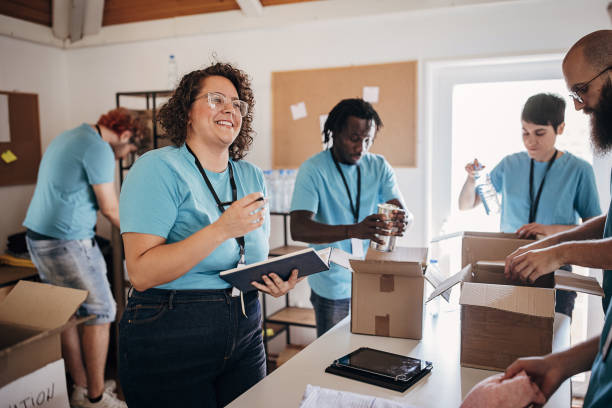 istock Busy day in charity center 1423329957