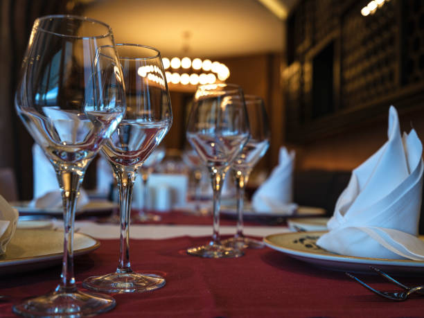 istock wine glasses on the table in a restaurant 1423339458