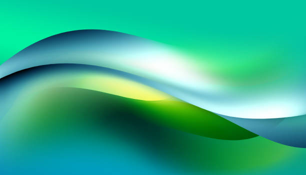 Abstract softness blue and green wavy background. stock photo