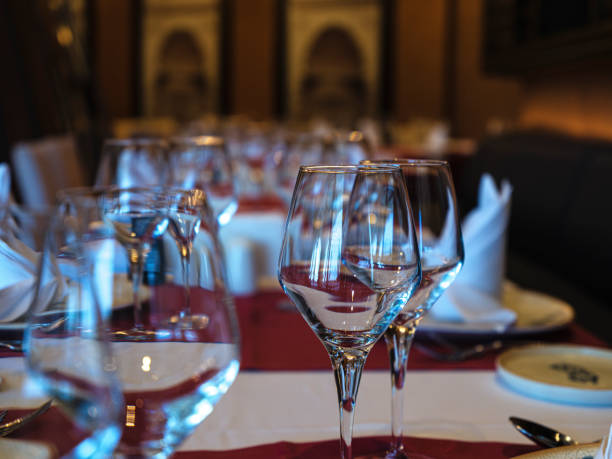 istock wine glasses on the table in a restaurant 1423339841