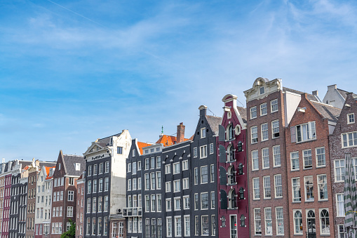 Amsterdam, Netherlands - June 2018:  Amsterdam streets and architecture