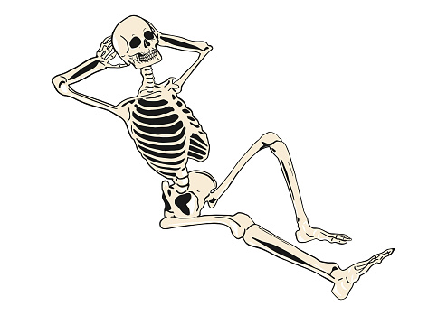 Resting skeleton.