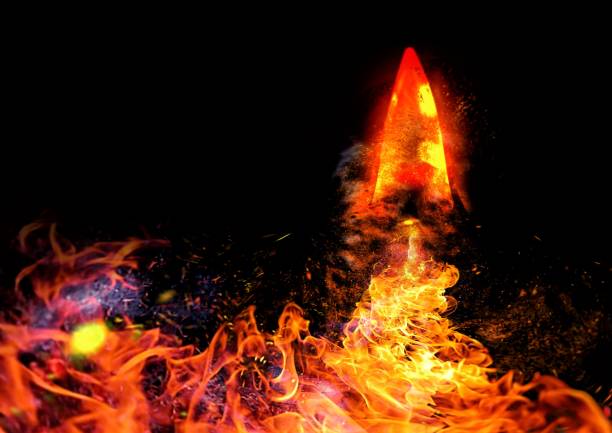 istock 3d illustration of burning flame arrow 1423349874