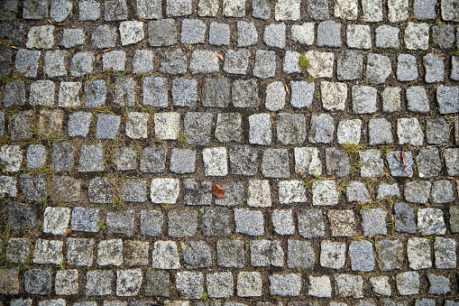 Old Gray Cobbled Stones Road Texture